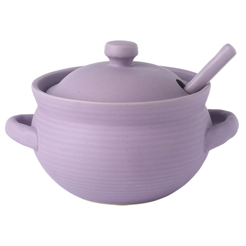 Κεραμικός κάδος λαδιού με δύο αφτιά, καπάκι και κουταλάκι, ιαπωνικού στυλ κουζίνας για υγρά καρυκεύματα, ανθεκτικό σε υψηλές θερμοκρασίες, δυνατότητα προσαρμογής