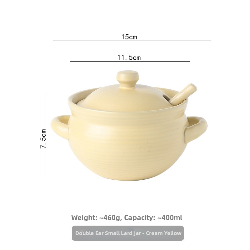Keramická nádoba na olej s dvojitým uchom, viečkom a lyžičkou, japonského štýlu, pre tekuté koreniny, odolná voči vysokým teplotám, možnosť úprav