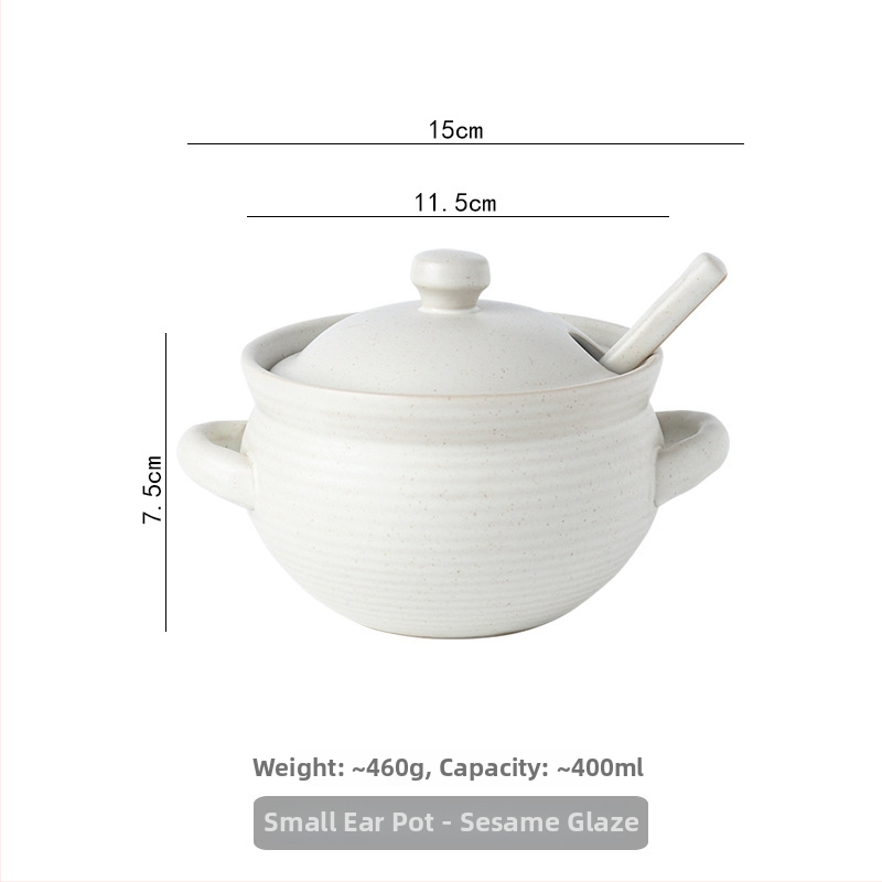 Keramická nádoba na olej s dvojitým uchom, viečkom a lyžičkou, japonského štýlu, pre tekuté koreniny, odolná voči vysokým teplotám, možnosť úprav
