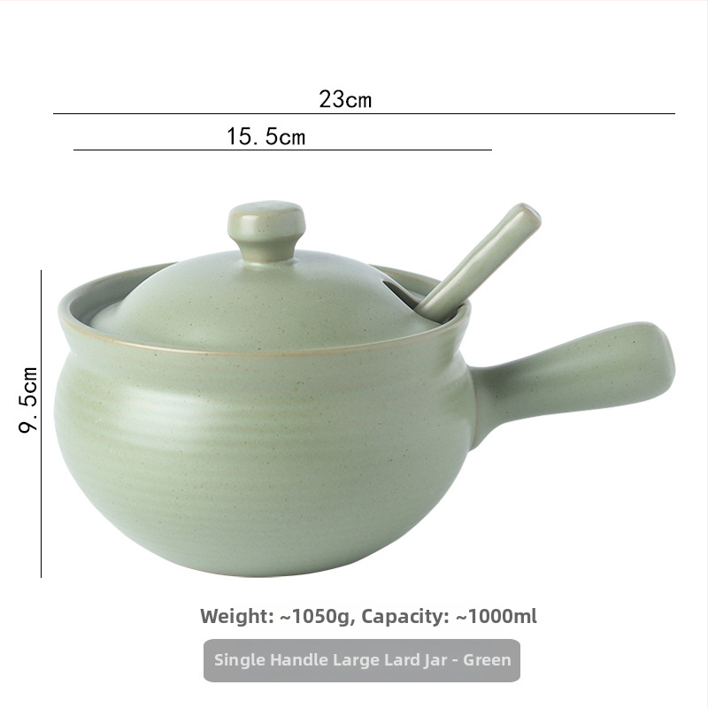 Keramická nádoba na olej s dvojitým uchom, viečkom a lyžičkou, japonského štýlu, pre tekuté koreniny, odolná voči vysokým teplotám, možnosť úprav