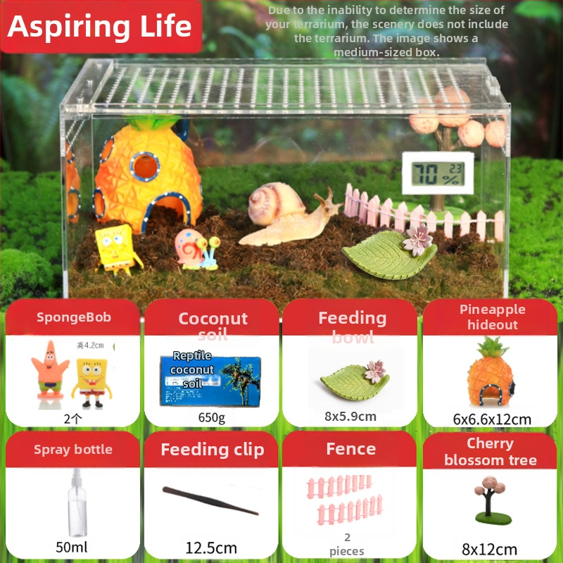 Habitat din plastic pentru animale mici, cu izolație transparentă groasă — cutie de creștere