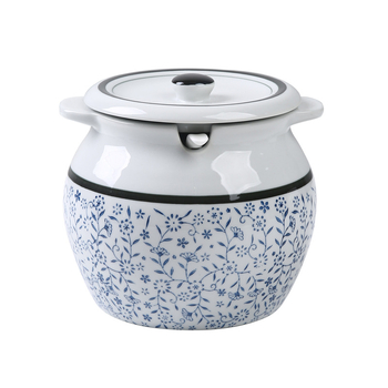 Κεραμικό δοχείο καρυκευμάτων με χειρολαβή και καπάκι για υγρά καρυκεύματα, αναβαθμισμένος κλασικός σχεδιασμός με διπλά αυτιά, νέο κινεζικό στυλ, πρώτης τάξης ποιότητα