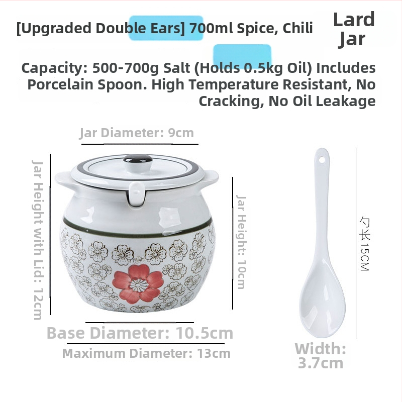 Keramická nádoba na koreniny s držadlom a vekom, pre tekuté dochucovadlá, klasický dizajn s dvomi ušami, nový čínsky štýl, prvotriedna kvalita