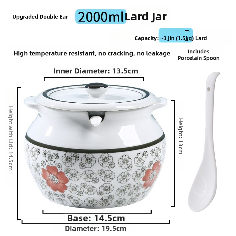 Keramická nádoba na koreniny s držadlom a vekom, pre tekuté dochucovadlá, klasický dizajn s dvomi ušami, nový čínsky štýl, prvotriedna kvalita