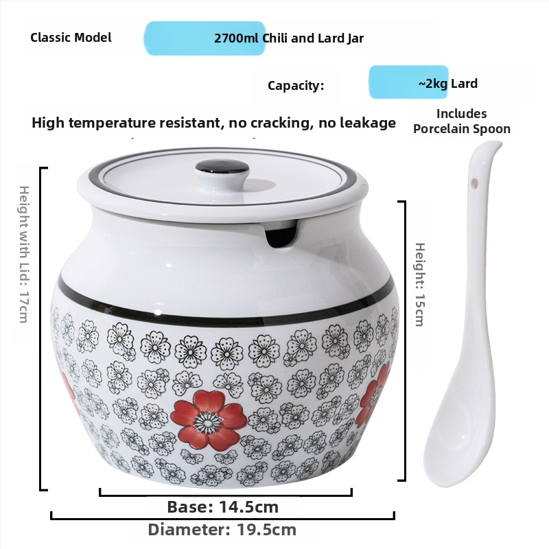 Keramická nádoba na koreniny s držadlom a vekom, pre tekuté dochucovadlá, klasický dizajn s dvomi ušami, nový čínsky štýl, prvotriedna kvalita
