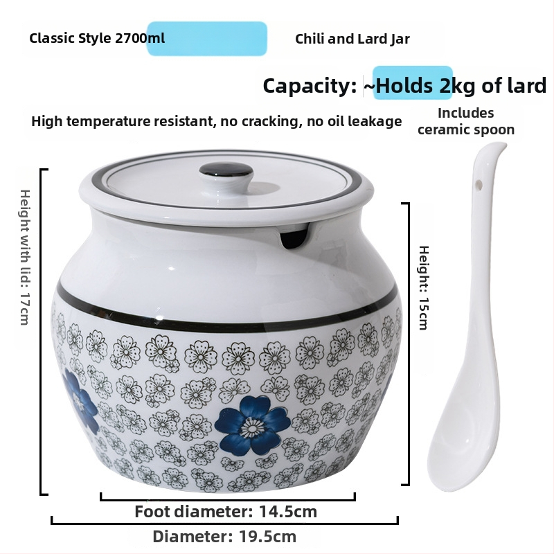 Keramická nádoba na koreniny s držadlom a vekom, pre tekuté dochucovadlá, klasický dizajn s dvomi ušami, nový čínsky štýl, prvotriedna kvalita