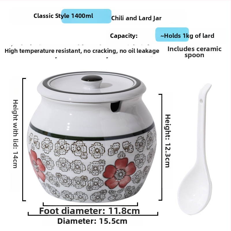 Keramická nádoba na koreniny s držadlom a vekom, pre tekuté dochucovadlá, klasický dizajn s dvomi ušami, nový čínsky štýl, prvotriedna kvalita