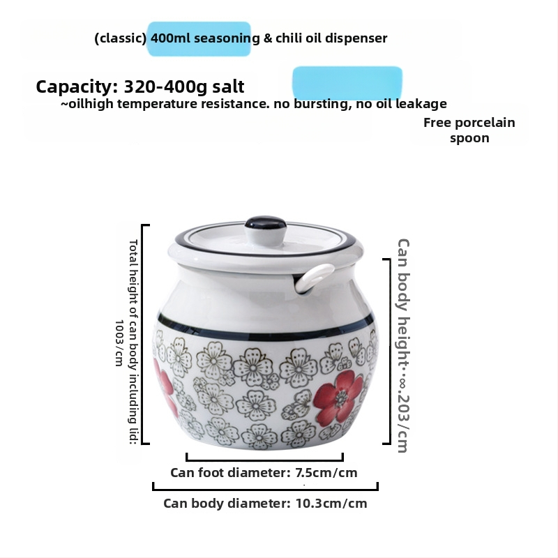 Keramická nádoba na koreniny s držadlom a vekom, pre tekuté dochucovadlá, klasický dizajn s dvomi ušami, nový čínsky štýl, prvotriedna kvalita