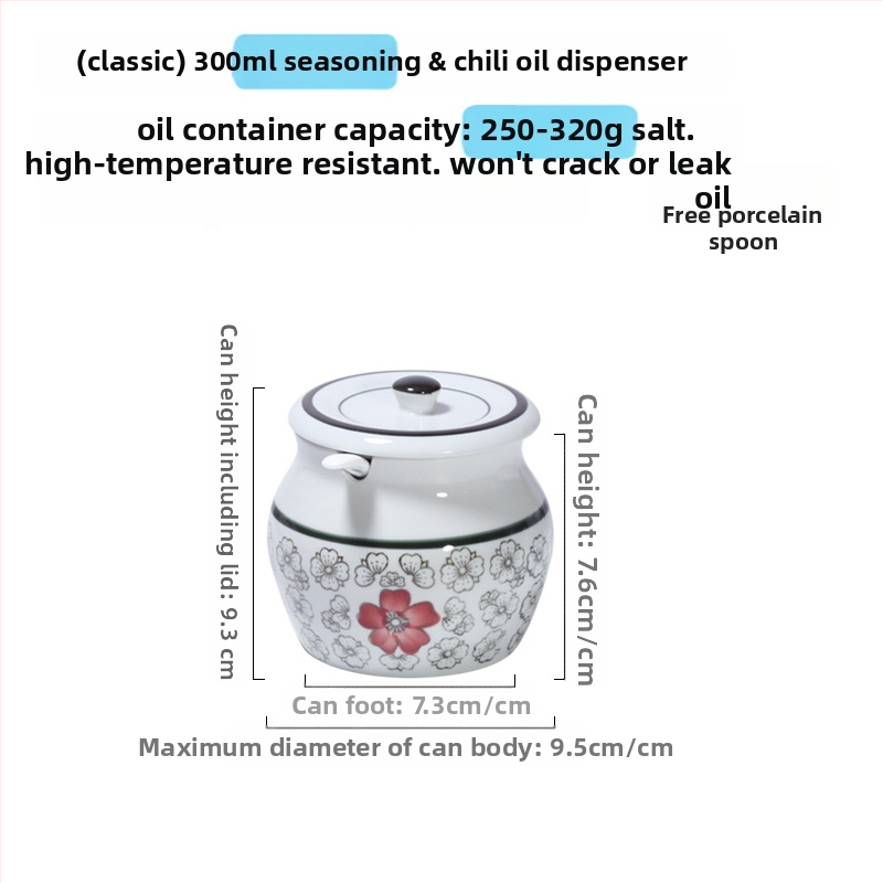 Keramická nádoba na koreniny s držadlom a vekom, pre tekuté dochucovadlá, klasický dizajn s dvomi ušami, nový čínsky štýl, prvotriedna kvalita