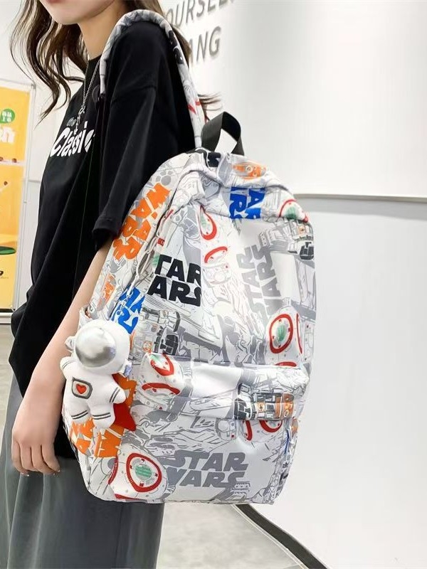 Ruksak Harajuku graffiti u uličenom stilu, platneni materijal, zatvaranje na zip, vodootporan, podstava poliester
