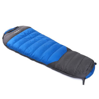 Spavaća vreća s perjem, mumijskog oblika, za kampiranje, odrasli, 3 kg, najlon 320T, punilo bijelo gusje perje, podstava Chunya