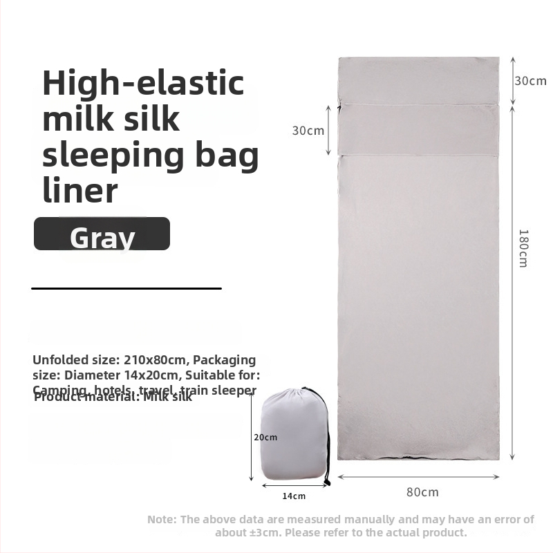 Putni liner za vreću za spavanje – Milk Silk tkanina, stil omotnice, za odrasle, težina 0.3 kg