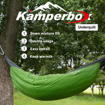Kamperbox Sac de dormit pentru hamac de exterior cu căptușeală din nailon și țesătură din nailon, stil tip plic, 980 g, umplutură mixtă