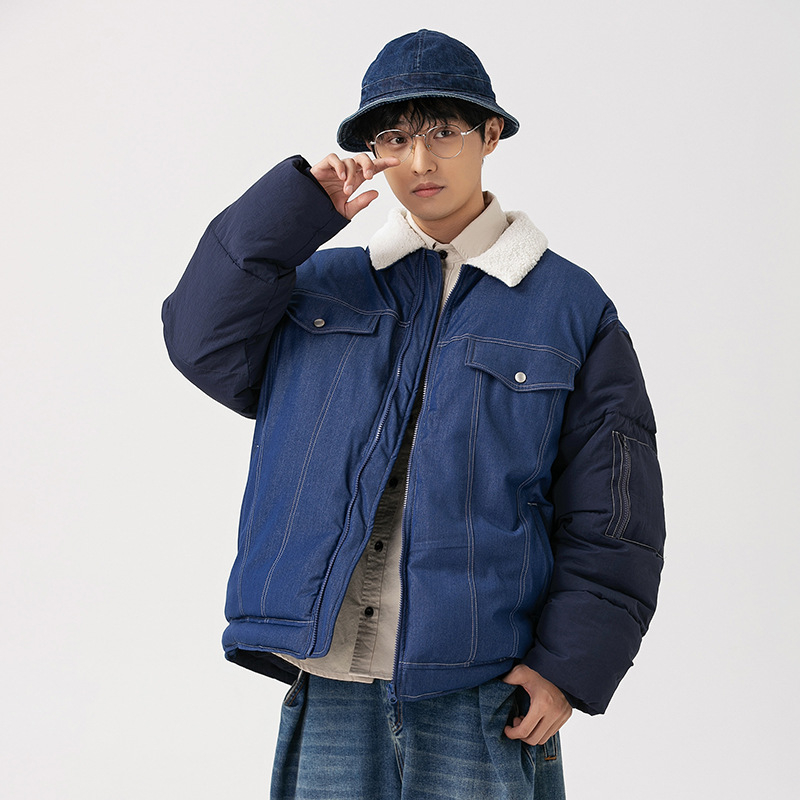 Pamukom punjeni kaput s fleece podstavom, zatvarač na zip, Vinylon Odale tkanina, japanskog stila