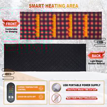 Febory Електрическо одеяло за автомобил и дом, 5V, 10W