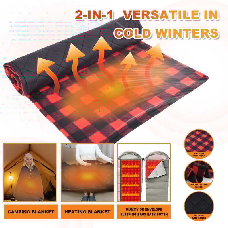 Febory Електрическо одеяло за автомобил и дом, 5V, 10W