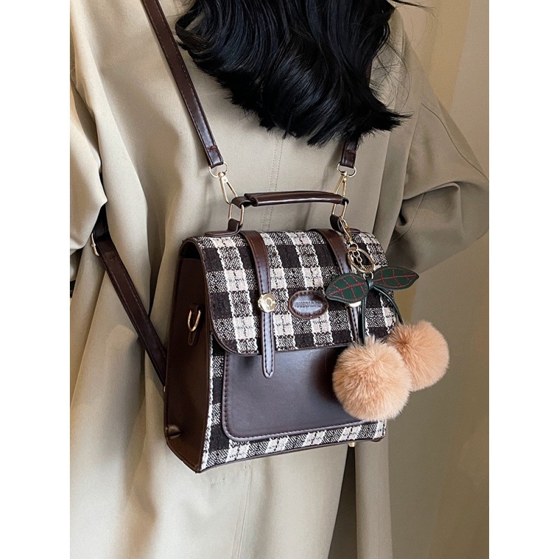 Ženski PU ruksak s kopčom i crossbody dizajnom, street fashion, zima 2023, mekana podstava s ID pretinjak