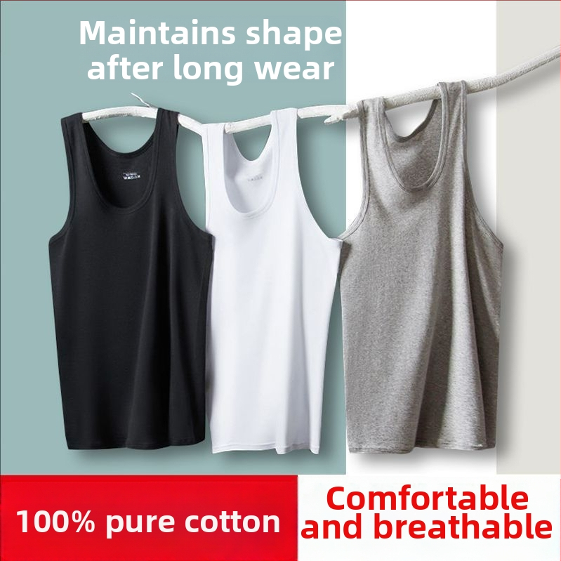 Мъжки потник от памук, 90–95% памук, кръгло деколте, средна плътност 181–200 г/м²