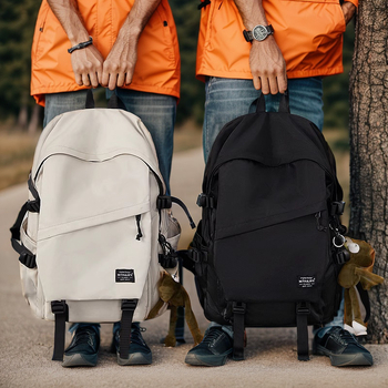 Rucsac din nylon, unisex, pentru muncă și școală – laptop de 15 inch, capacitate sub 20 L, respirabil, bretele curbate