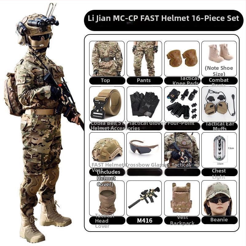 Παιδικό σετ καμουφλάζ για στρατιωτική εκπαίδευση – συνθετικό μείγμα ινών, αδιάβροχο και ανθεκτικό στον άνεμο, καμουφλάζ, φθινόπωρο, unisex