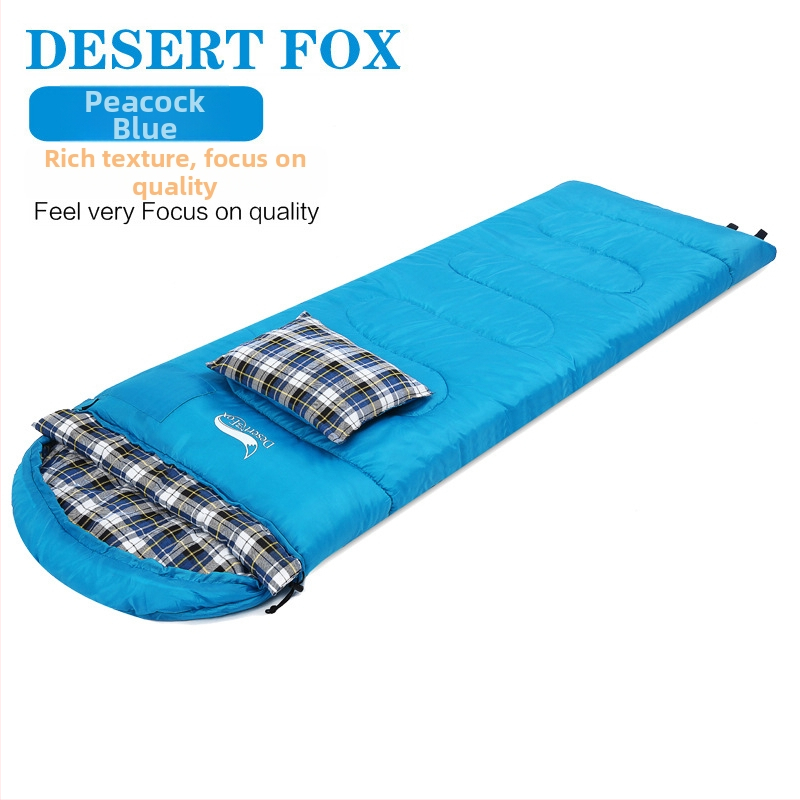 Desert Fox dvostrani spavaći vreć za odrasle - stil omotnice, punilo od kemijskih vlakana, podstava od flanele, tkanina od svile pletene, pogodno za jesen i zimu