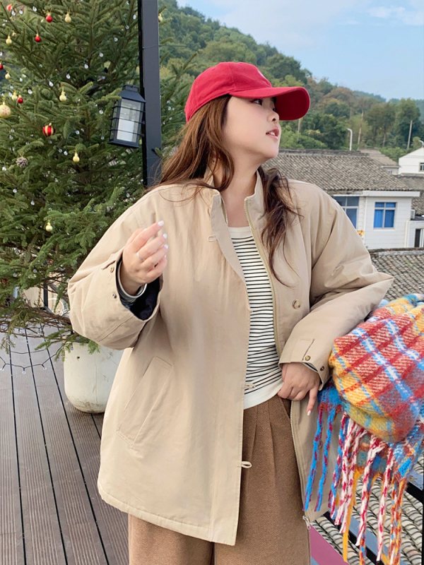 Женско палто средна дължина с яка-стойка, quilted пълнеж (Материал: памук ≥95%, Пълнеж: памук, Дължина: средна, Закопчаване: еднобортно)