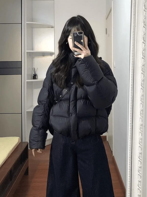 Качулесто пухено яке с дебела изолация, акрилна смес 30-50%, дълги ръкави, зима 2025