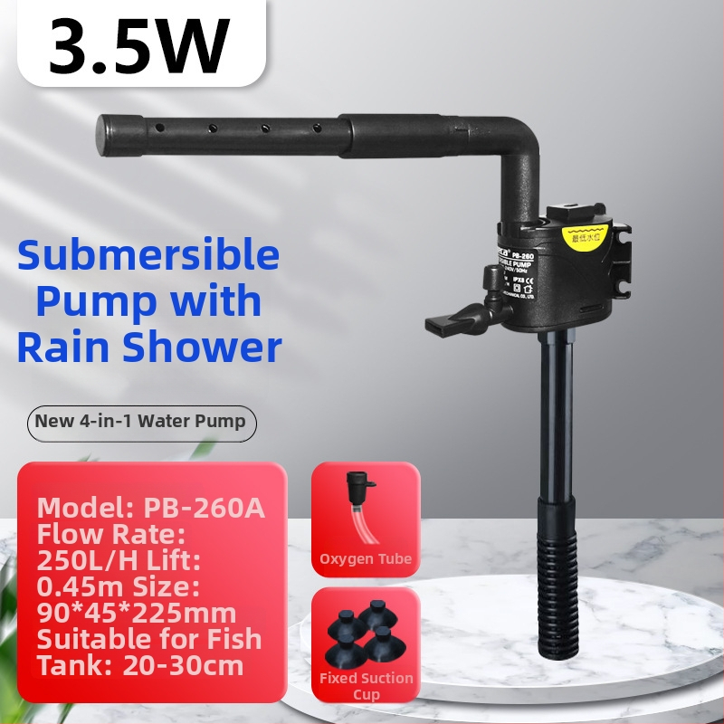 Jinlijia 3 v 1 ponorné filtračné čerpadlo pre akvárium – tichý chod, zabudovaná aerácia a cirkulácia vody