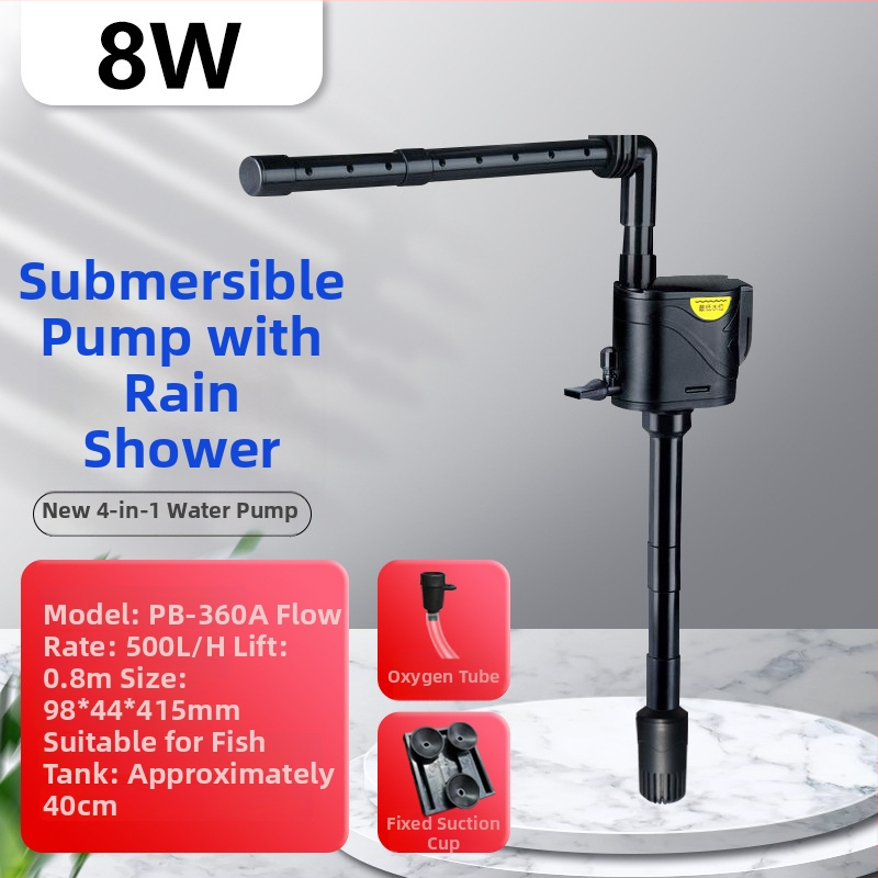 Jinlijia 3 v 1 ponorné filtračné čerpadlo pre akvárium – tichý chod, zabudovaná aerácia a cirkulácia vody