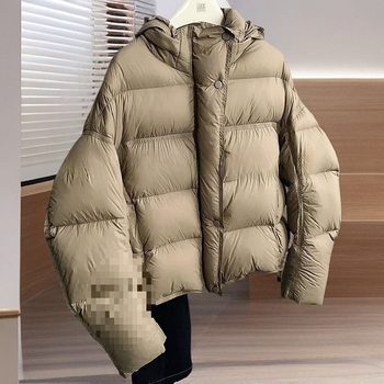 Ženska kapucijska pamučna jakna s punilom od svile i pamuka, polo ovratnik, dugi rukavi, zima 2025, elegantan gradski stil