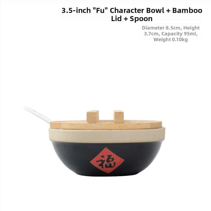 Керамична кутия за подправки със лъжичка и капак, стилна и креативна, за ресторанти, за сухи подправки