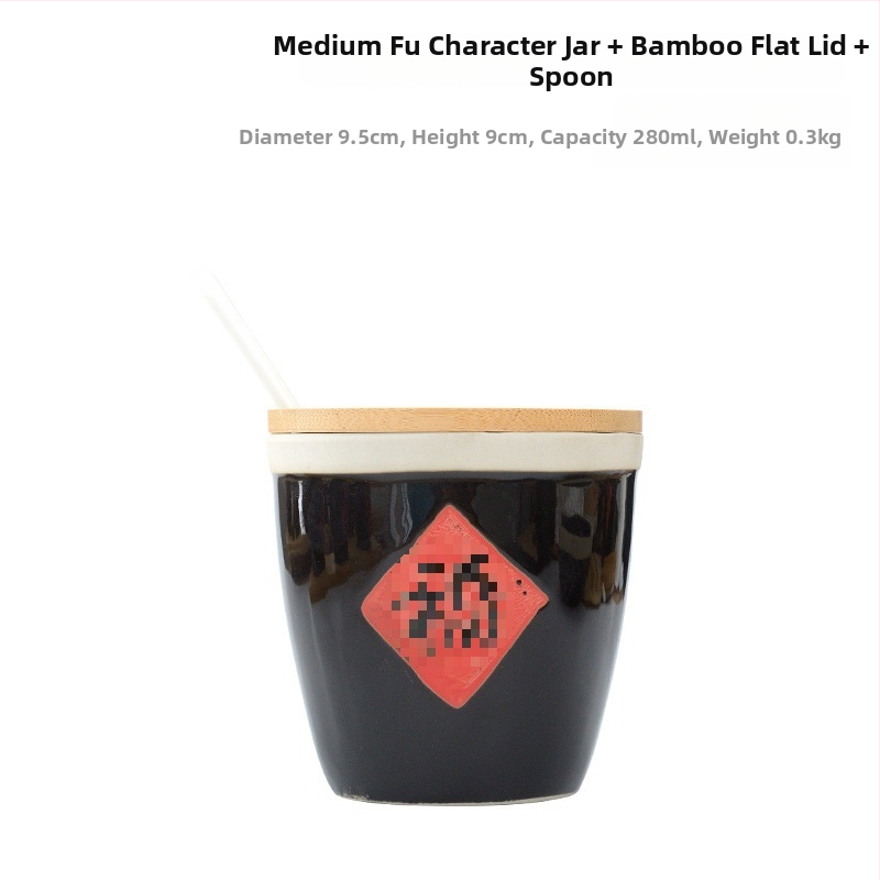 Керамична кутия за подправки със лъжичка и капак, стилна и креативна, за ресторанти, за сухи подправки