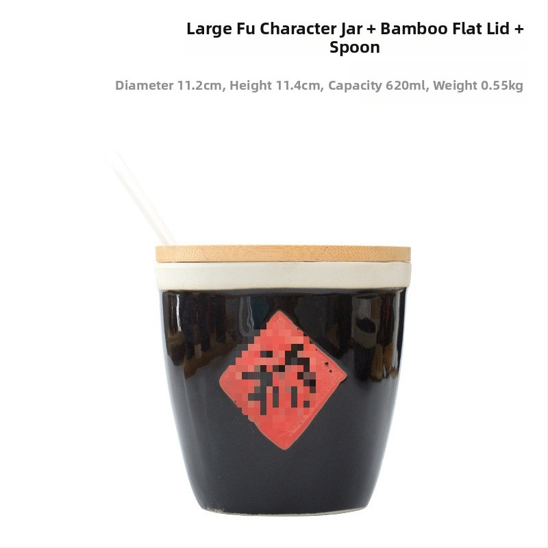 Керамична кутия за подправки със лъжичка и капак, стилна и креативна, за ресторанти, за сухи подправки