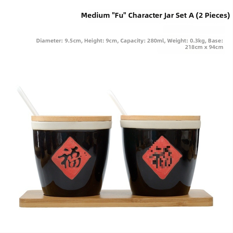 Керамична кутия за подправки със лъжичка и капак, стилна и креативна, за ресторанти, за сухи подправки