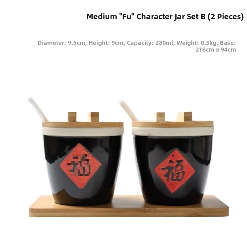 Керамична кутия за подправки със лъжичка и капак, стилна и креативна, за ресторанти, за сухи подправки