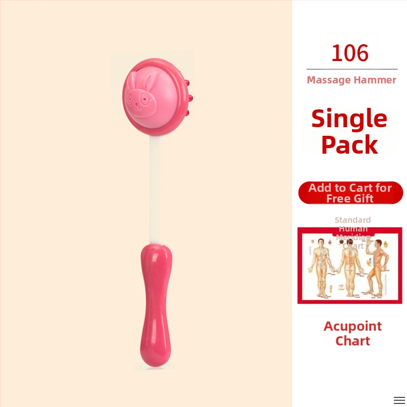 Χειροκίνητο διπλής όψης μασάζ σφυρί για υγεία και φυσική κατάσταση; πλαστικό σώμα, 210 g, σχεδίαση οικογενειακού τύπου, προσαρμοστικό