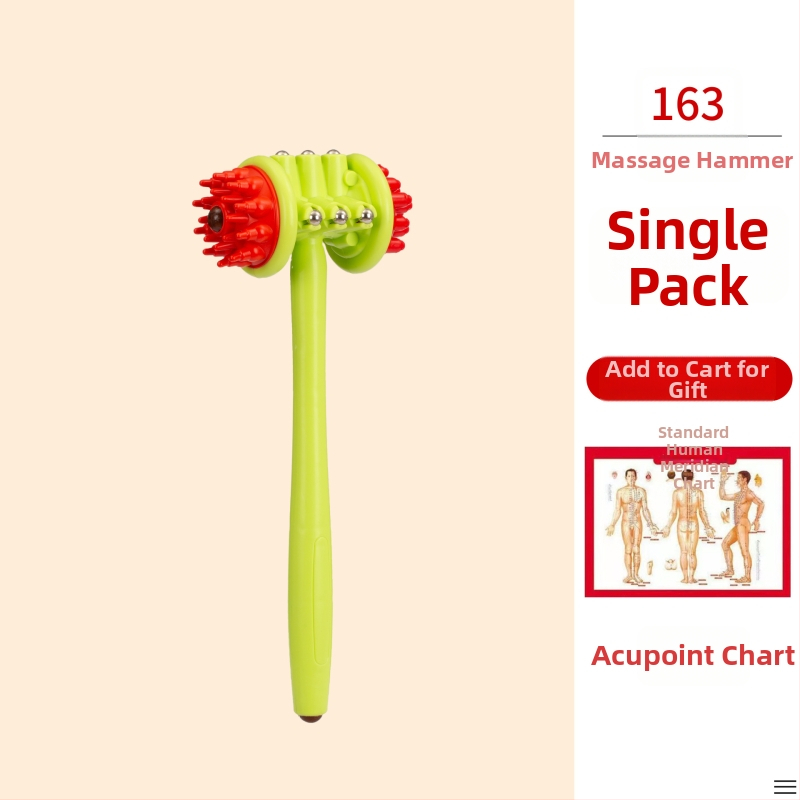 Χειροκίνητο διπλής όψης μασάζ σφυρί για υγεία και φυσική κατάσταση; πλαστικό σώμα, 210 g, σχεδίαση οικογενειακού τύπου, προσαρμοστικό