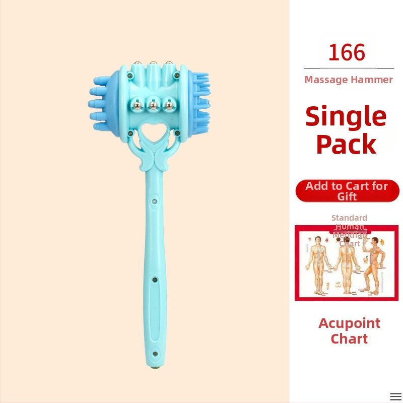 Χειροκίνητο διπλής όψης μασάζ σφυρί για υγεία και φυσική κατάσταση; πλαστικό σώμα, 210 g, σχεδίαση οικογενειακού τύπου, προσαρμοστικό