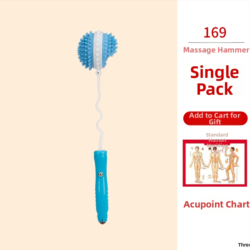 Χειροκίνητο διπλής όψης μασάζ σφυρί για υγεία και φυσική κατάσταση; πλαστικό σώμα, 210 g, σχεδίαση οικογενειακού τύπου, προσαρμοστικό