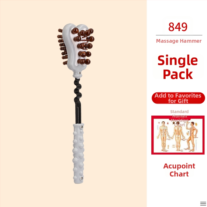 Χειροκίνητο διπλής όψης μασάζ σφυρί για υγεία και φυσική κατάσταση; πλαστικό σώμα, 210 g, σχεδίαση οικογενειακού τύπου, προσαρμοστικό