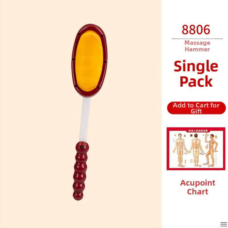 Χειροκίνητο διπλής όψης μασάζ σφυρί για υγεία και φυσική κατάσταση; πλαστικό σώμα, 210 g, σχεδίαση οικογενειακού τύπου, προσαρμοστικό
