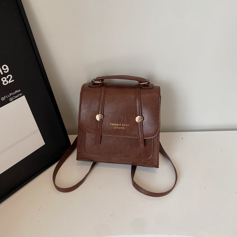 Ženski retro ruksak u korejskom stilu, PU koža, lagan, za svakodnevnu upotrebu, džep za mobitel i podstava od sintetičke kože, otvor preklop, unutarnji džep, ljeto 2025