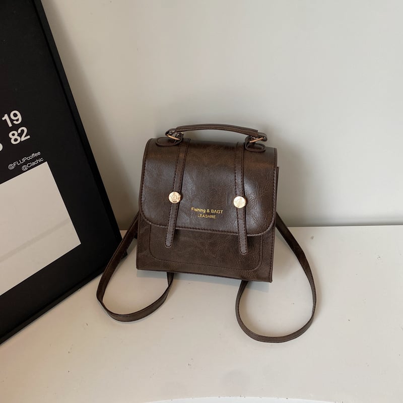 Ženski retro ruksak u korejskom stilu, PU koža, lagan, za svakodnevnu upotrebu, džep za mobitel i podstava od sintetičke kože, otvor preklop, unutarnji džep, ljeto 2025