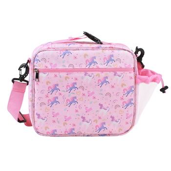 Set plastičnih kutija za ručak s izoliranom torbom, kvadratna jednoslojna kutija, uključuje čašu vode, sladak crtani stil, za učenike