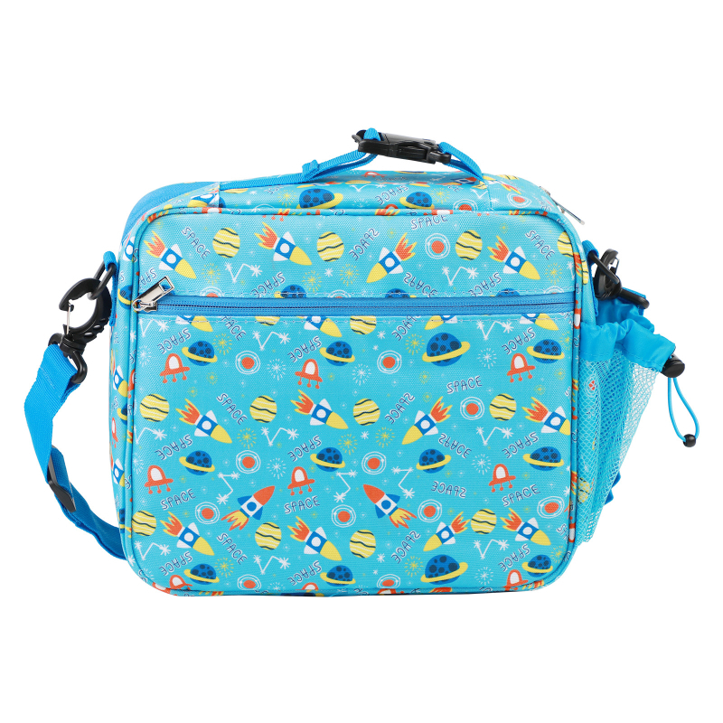 Set plastičnih kutija za ručak s izoliranom torbom, kvadratna jednoslojna kutija, uključuje čašu vode, sladak crtani stil, za učenike