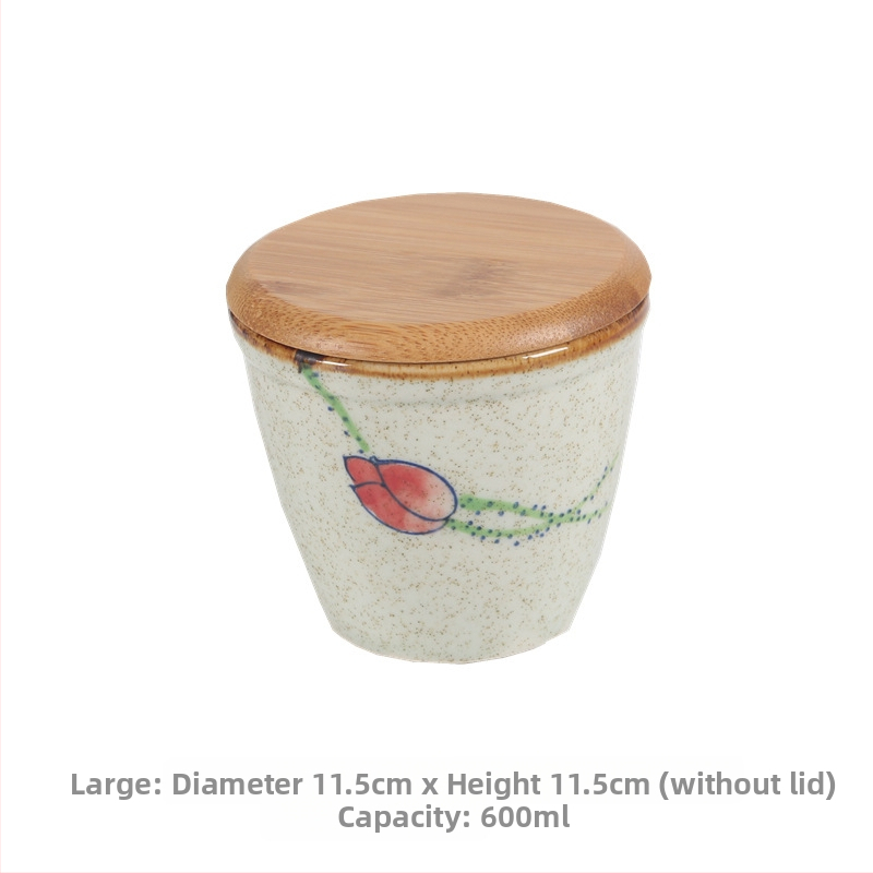 Керамичен релефен комплект бурканчета за подправки с капаци и отворено горло, японски стил, сол и пипер