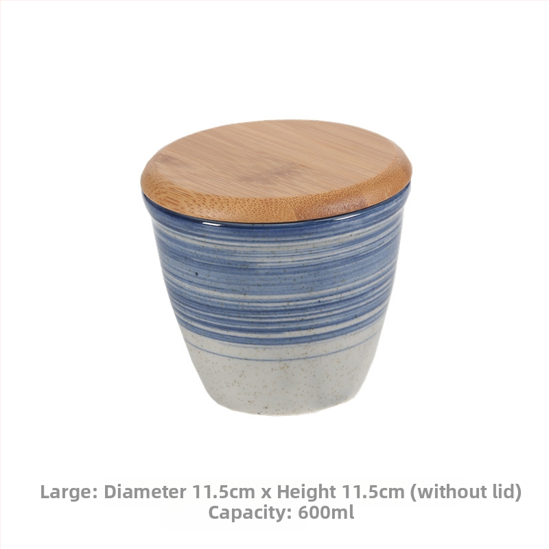 Керамичен релефен комплект бурканчета за подправки с капаци и отворено горло, японски стил, сол и пипер