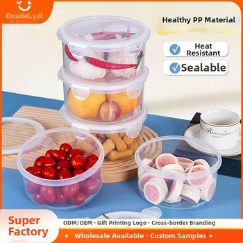 Okrúhla potravinová úložná krabička z plastu potravinárskej kvality, s uzáverom, Yidelle