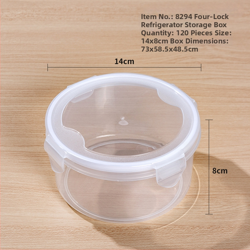 Okrúhla potravinová úložná krabička z plastu potravinárskej kvality, s uzáverom, Yidelle