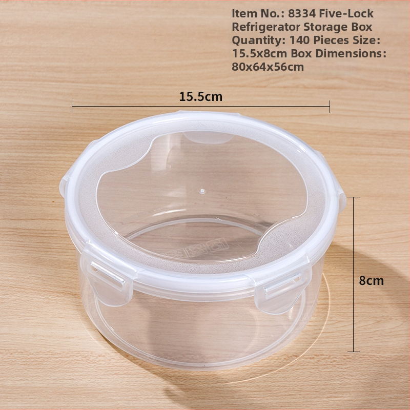 Okrúhla potravinová úložná krabička z plastu potravinárskej kvality, s uzáverom, Yidelle